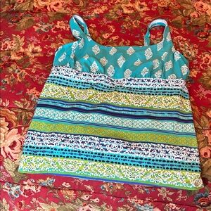 Lands' End Multicolor Patterned underwire tankini top